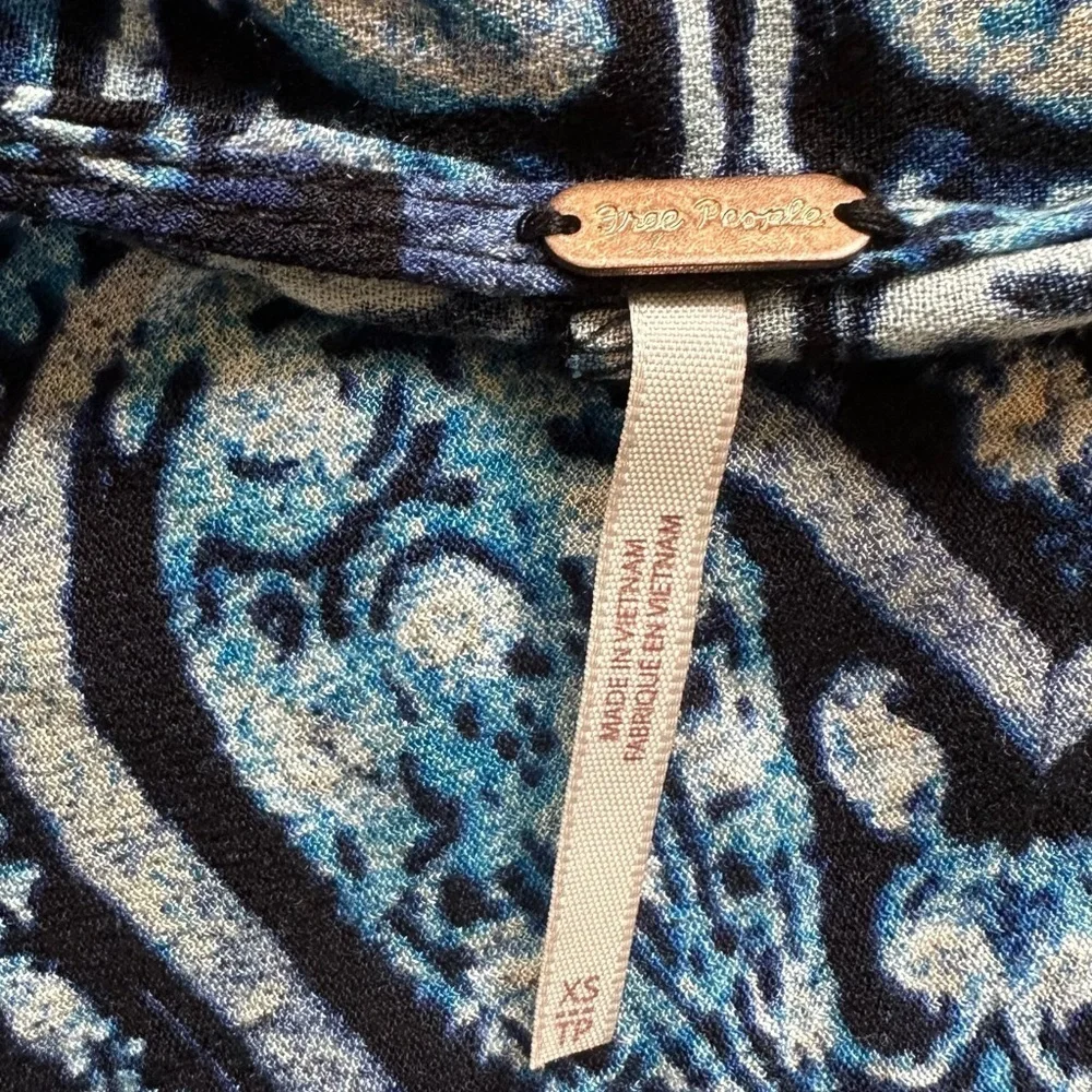 FREE PEOPLE WILD & FREE PAISLEY LONG SLEEVE TOP